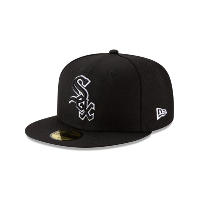 Chicago White Sox Gorra | New Era MLB Outline 59fifty Fitted Cap Mexico - Negros